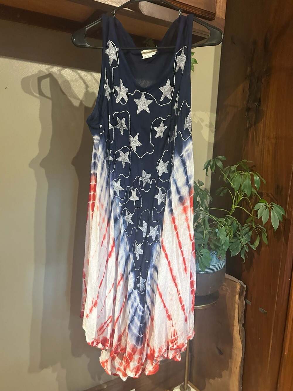 Riviera Sun American Flag Tie-Dye Sleeveless Dress